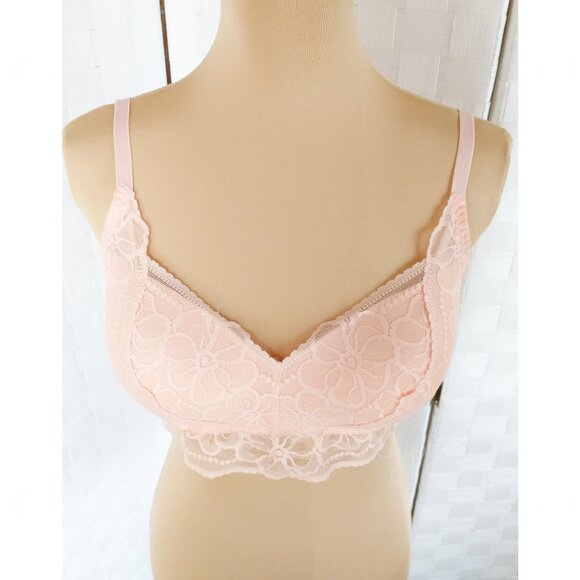 Pink by VS Size M(D-DD) Medallion Lace Bralette Victoria’s Secret Pushup Floral - Picture 13 of 14